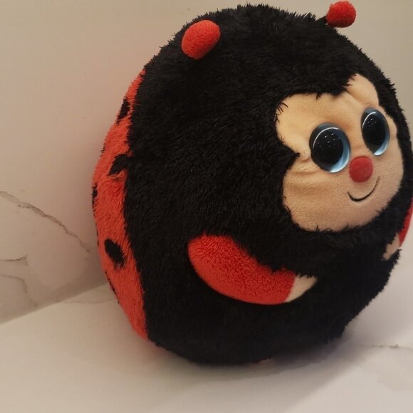 Ty 2011 Beanie Baby Ballz 9"Diam DOTS The Lady Bug w/o Arms  Plush Stuff… - Picture 2 of 8